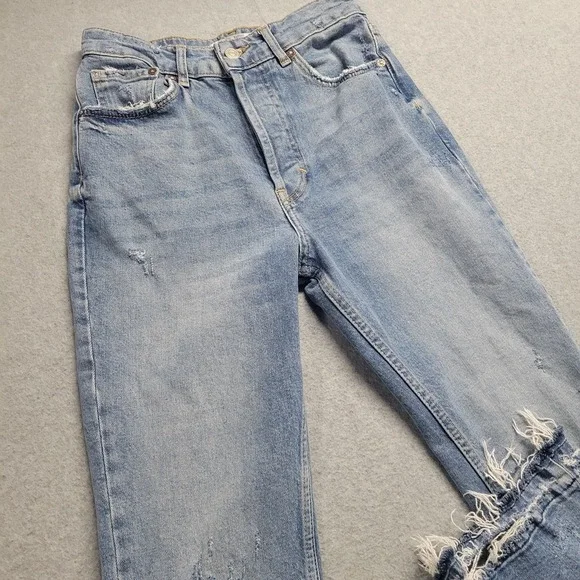 Free People We The Free Distressed Ripped Jeans Light Wash‎ Size 27 Boho - Picture 2 of 13